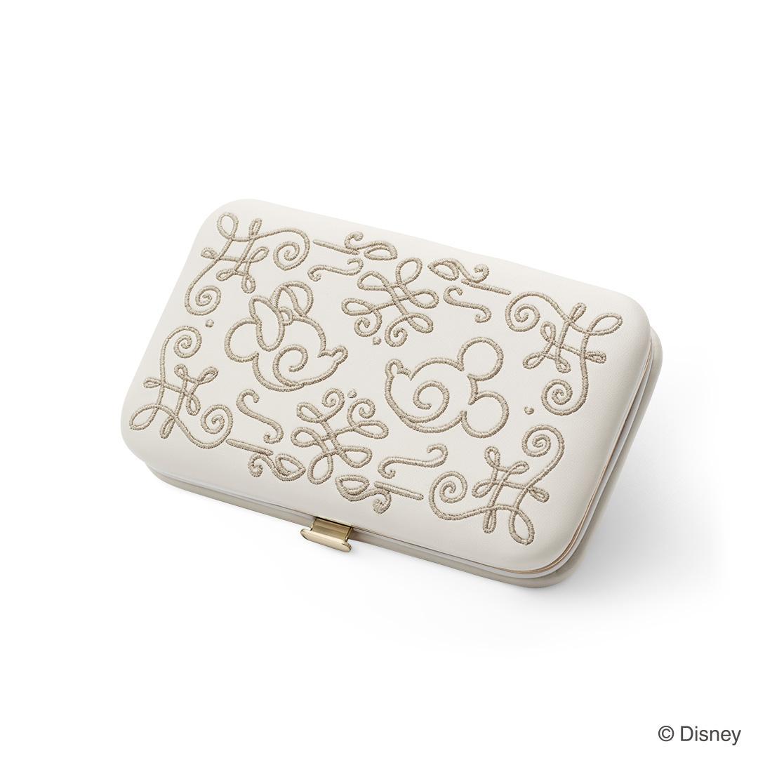 Mickey & Minnie/Travel Jewelry Case-Milk tea